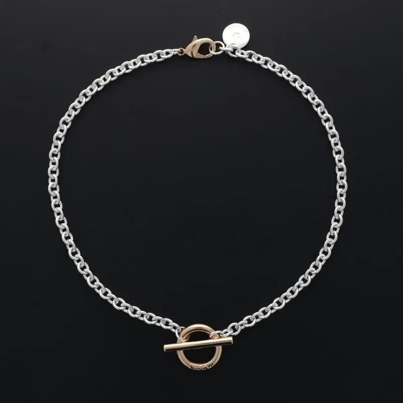 Secret de Cuir N°1736 collier rond PM bicolore fermoir bouée