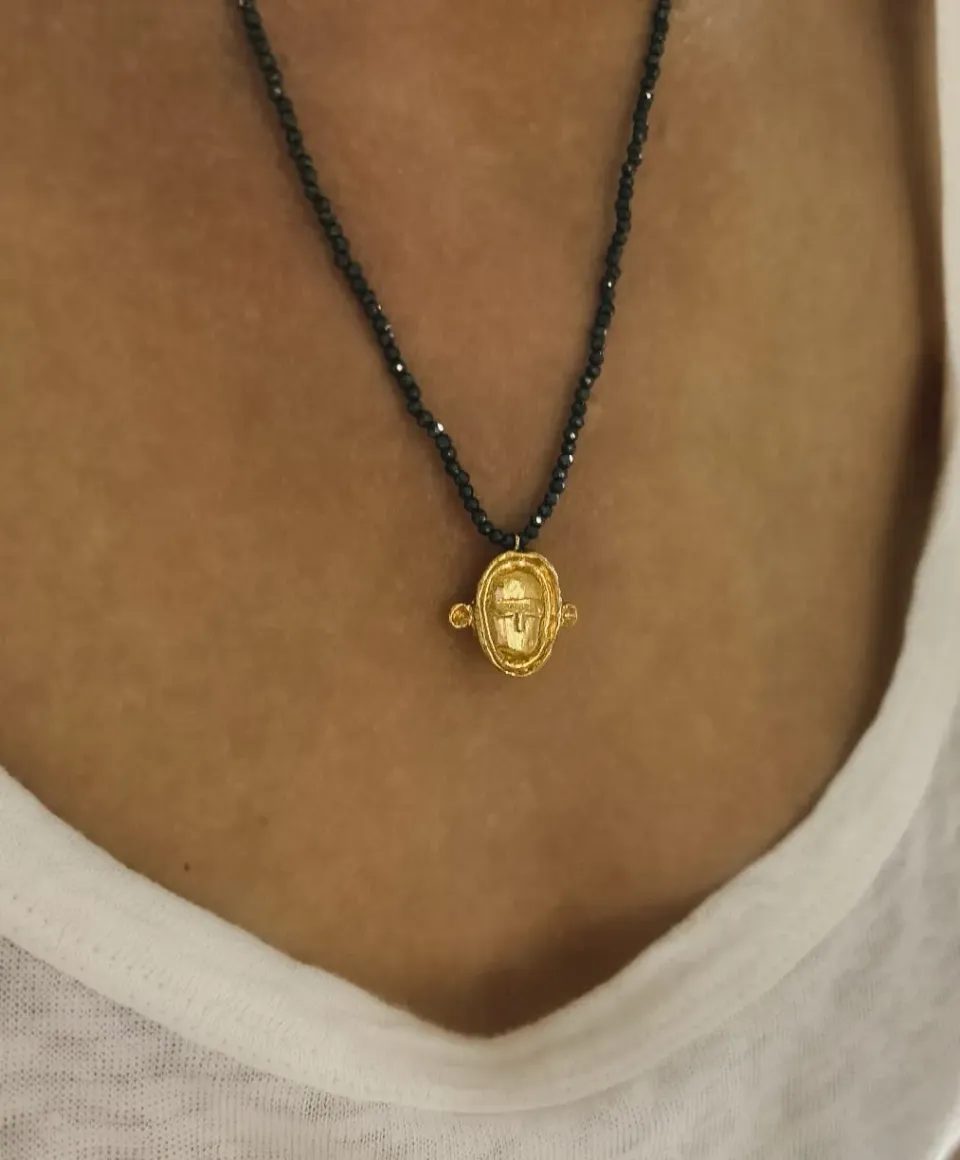Elise Tsikis Fidaki collier hématite talisman 55 cm