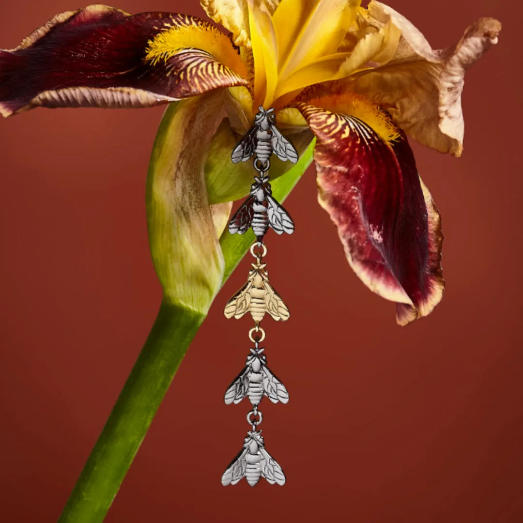 Lorella Tamberi Canal Bee Queen 5 abeilles boucles pendantes