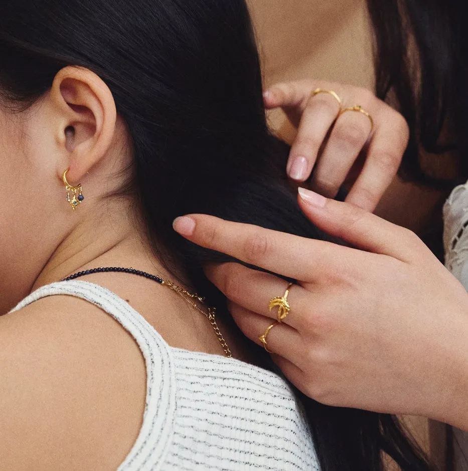 Elise Tsikis Mounia bague lune ajustable doré