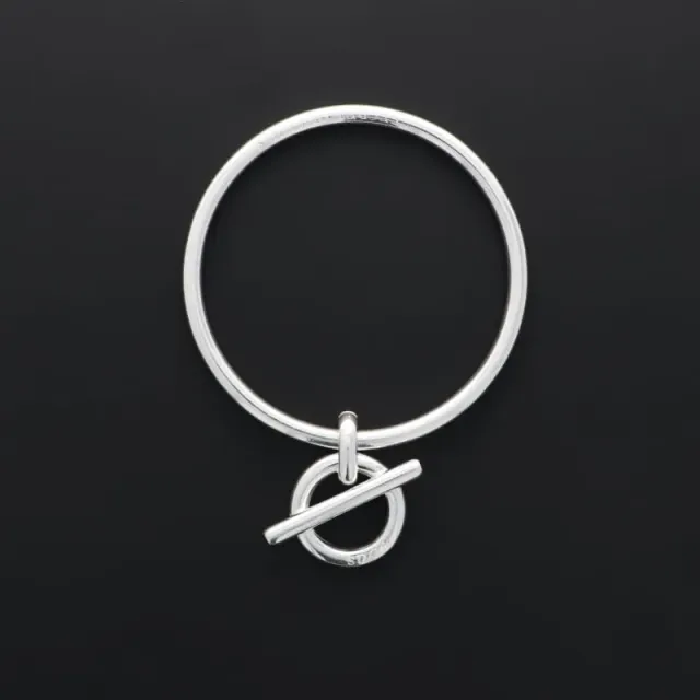 Secret de Cuir N°1331 jonc rond barre argenté