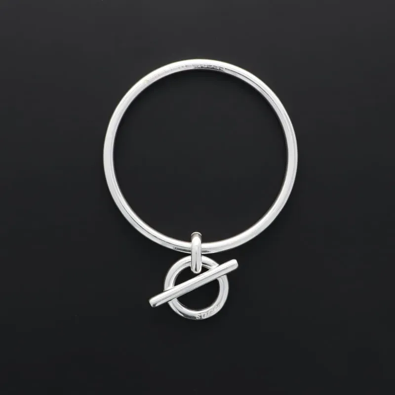 Secret de Cuir N°1331 jonc rond barre argenté