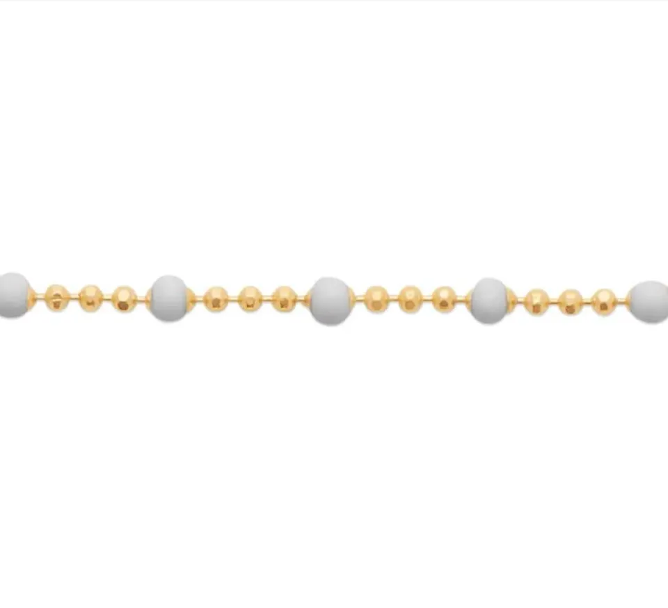 Oriana France bracelet perles de laque blanches plaqué or