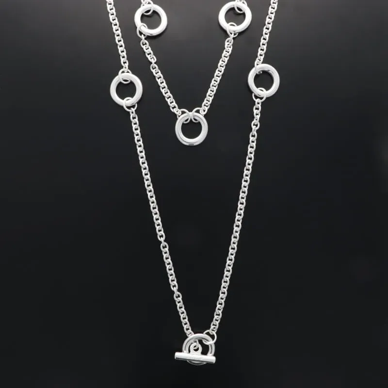 Secret de Cuir N°55 sautoir bouée grand modèle plaqué argent