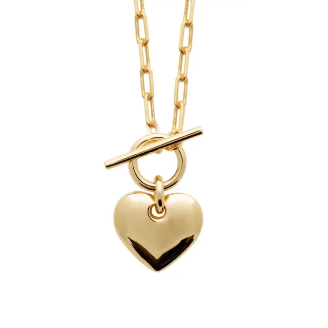Oriana France cœur cercle barré collier plaqué or 18 carats