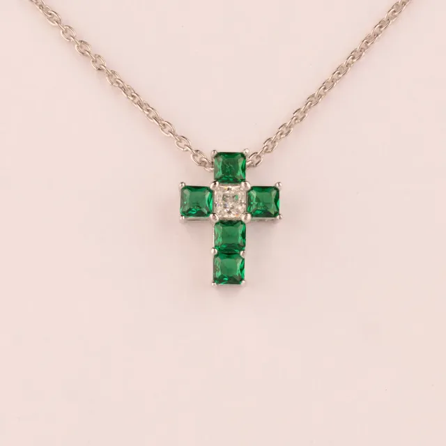 Ultima Edizione Crocetta Carre pendentif croix zircons