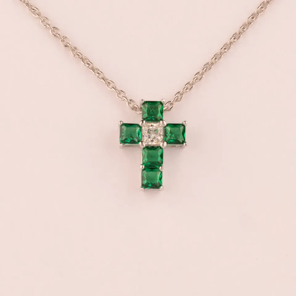 Ultima Edizione Crocetta Carre pendentif croix zircons