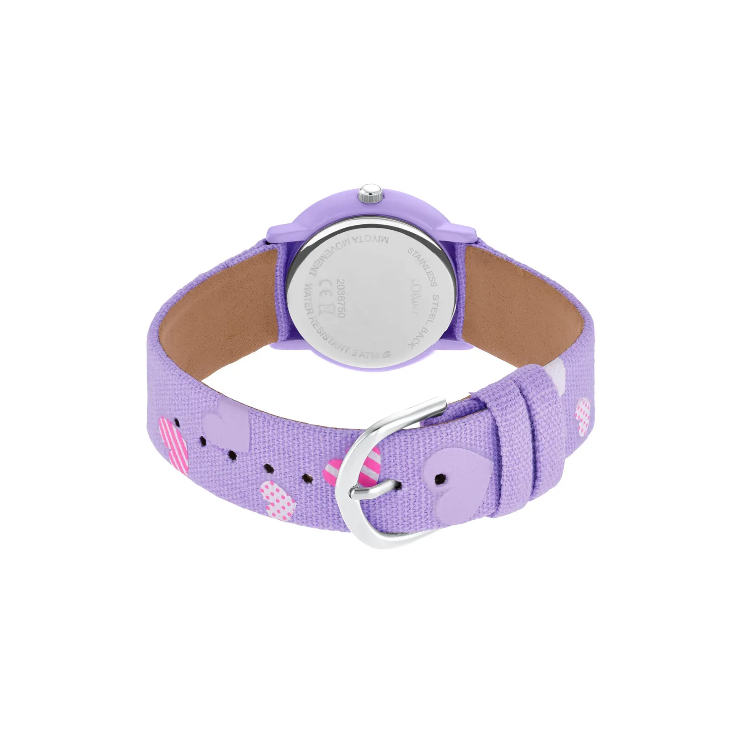 s.Oliver Montre Enfant Quartz Nylon Cœur Violet