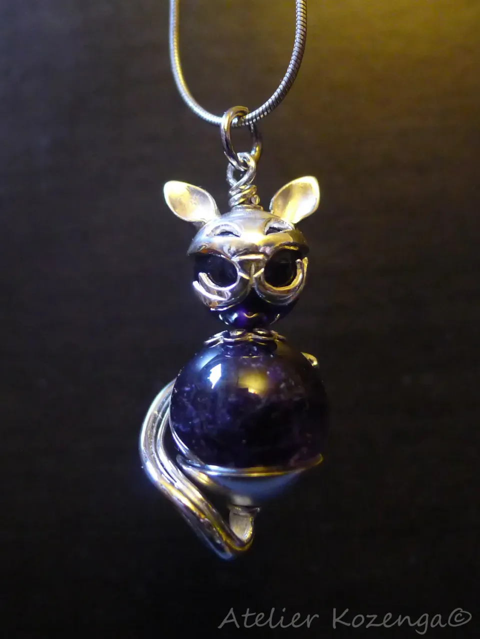 L'Atelier Kozenga Chat pendentif argent 950 sur mesure