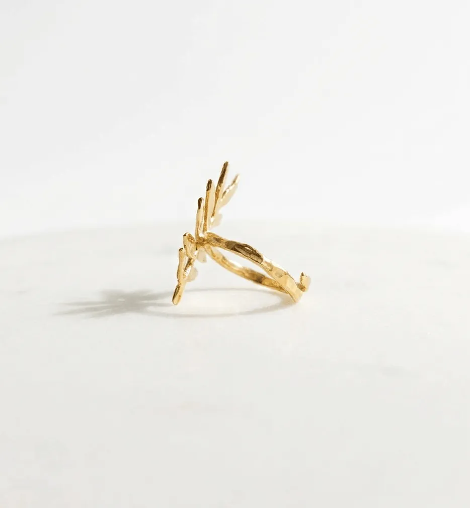 Elise Tsikis Manisa bague feuille olivier ajustable
