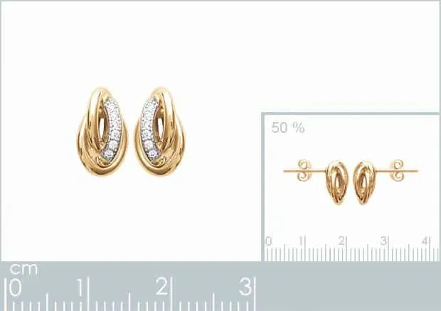 Oriana France anneaux entrelacés boucles d’oreilles plaqué or