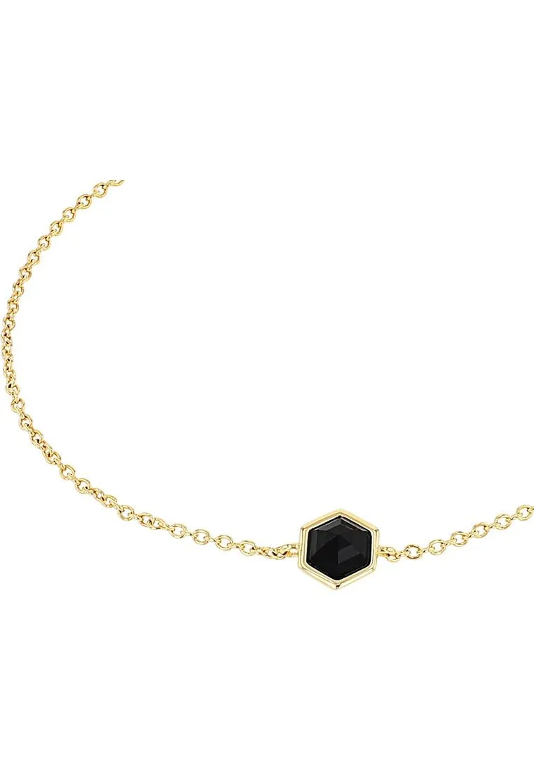 s.Oliver 2034896 bracelet femme argent noir hexagone