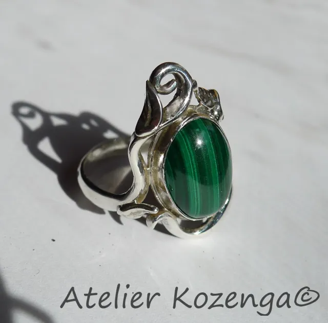 L'Atelier Kozenga Malachite bague argent 950