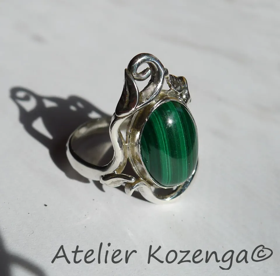L'Atelier Kozenga Malachite bague argent 950