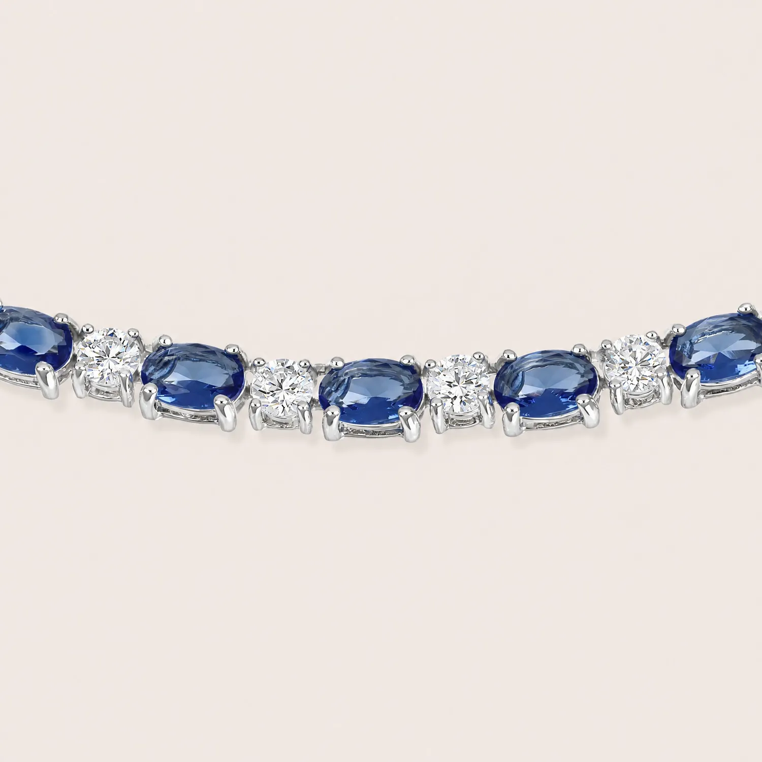 Ultima Edizione Tennis collier zircons ovales couleur