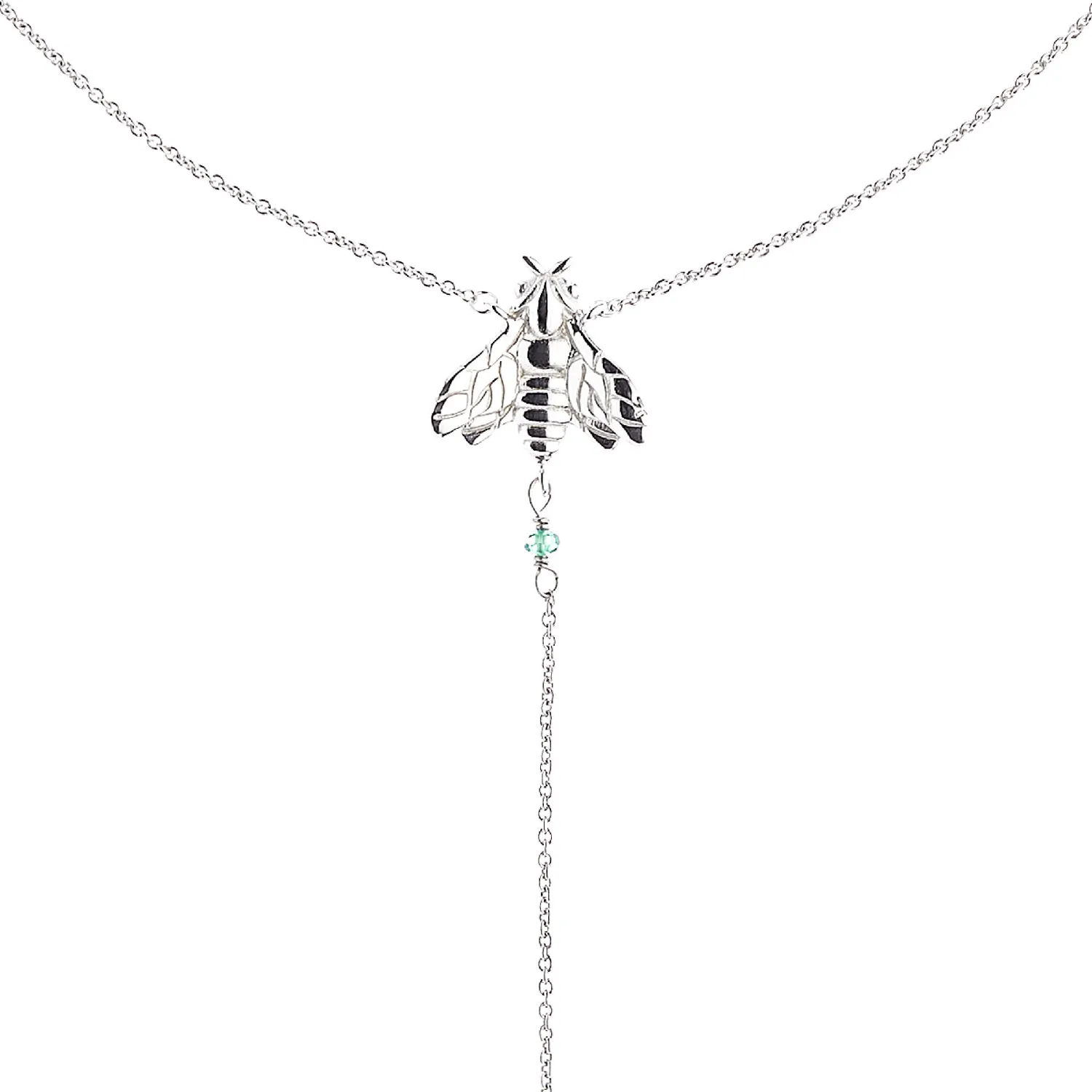 Lorella Tamberi Canal Bee Queen collier abeilles zircons 40,5cm
