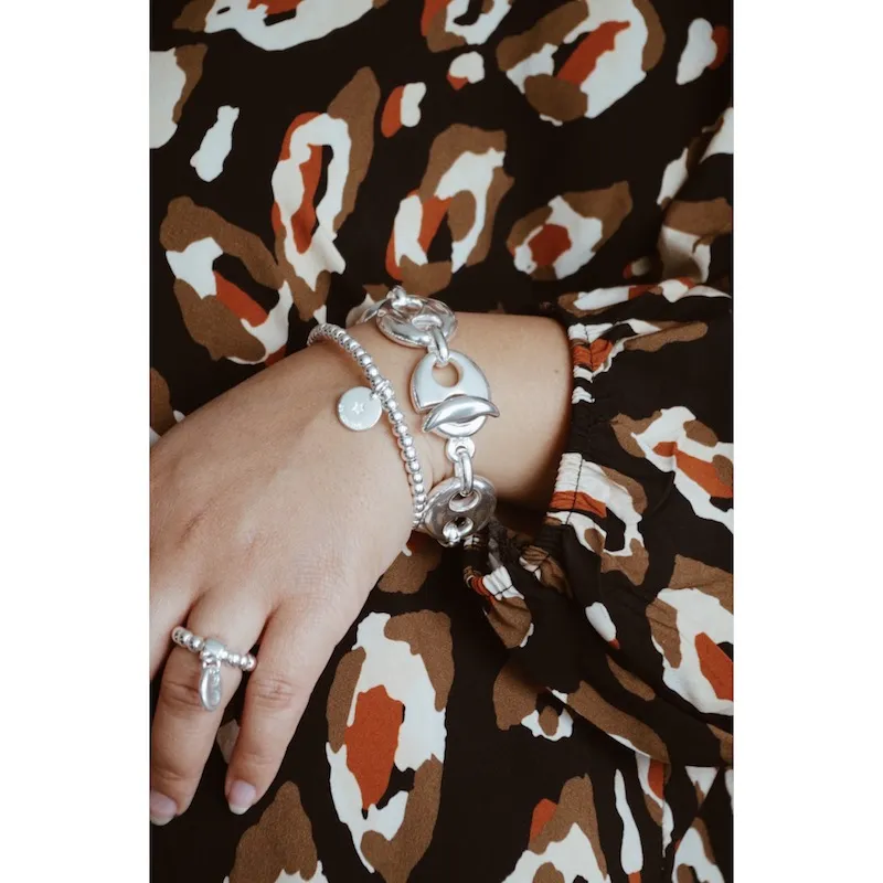 Secret de Cuir N°20 bracelet marine plaqué argent