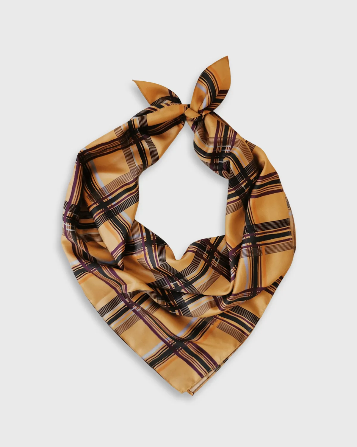 Elise Tsikis Izamal foulard soie 90x90 cm à carreaux