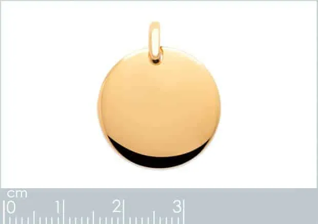 Oriana France pendentif médaillon rond plaqué or poli
