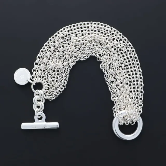 Secret de Cuir N°213 bracelet multi-chaînes plaqué argent