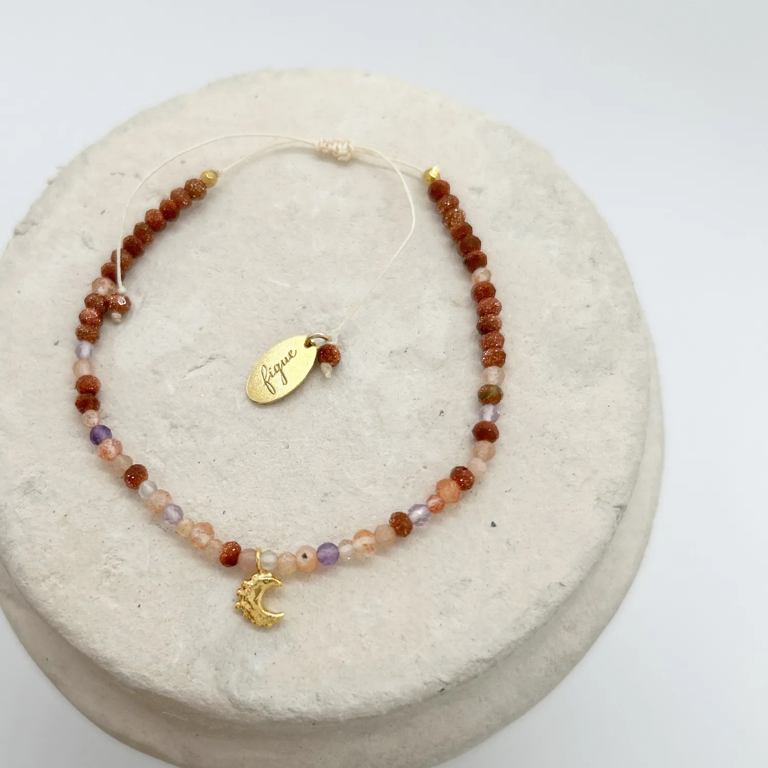 Elise Tsikis Salomé bracelet lune bleu femme