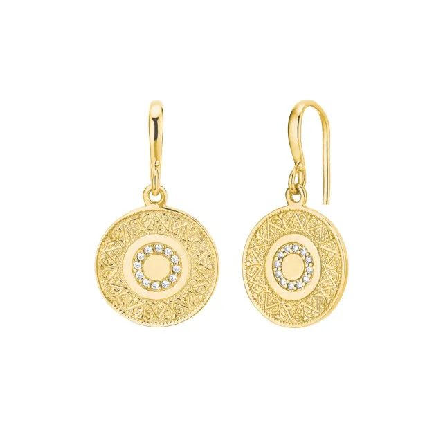 s.Oliver 2027624 boucles d'oreilles argent doré 3 cm