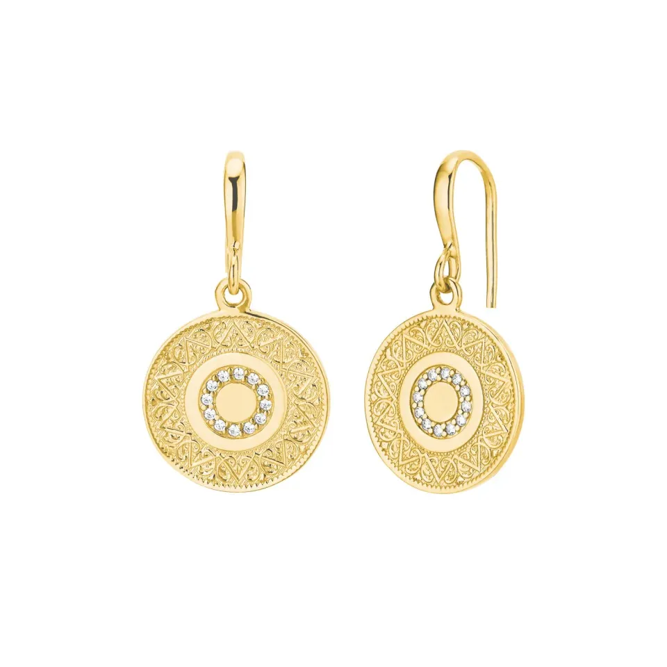 s.Oliver 2027624 boucles d'oreilles argent doré 3 cm