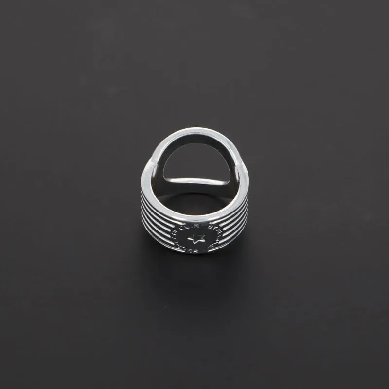 Secret de Cuir N°714 Bague Bouée Plaqué Argent 1,3 cm