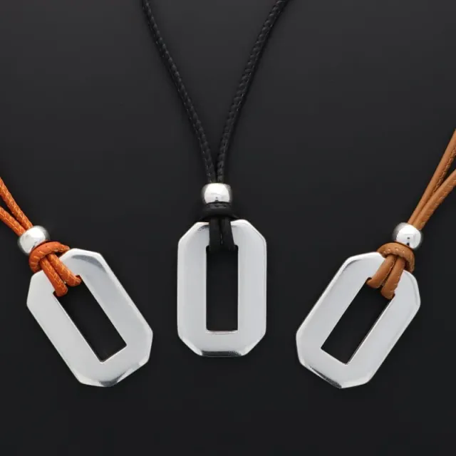 Secret de Cuir N°1432 ras de cou cuir rectangle argenté