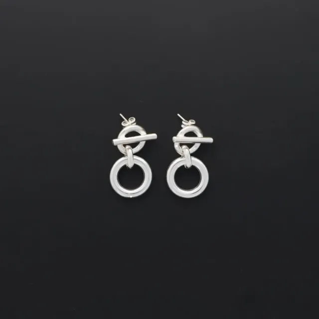 Secret de Cuir N°69 bouée pm boucles d'oreilles plaqué argent