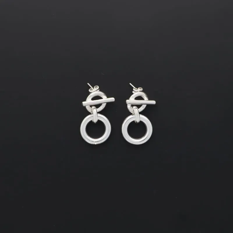 Secret de Cuir N°69 bouée pm boucles d'oreilles plaqué argent