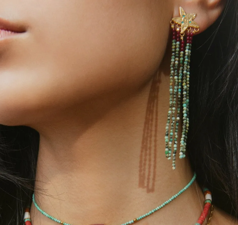 Elise Tsikis Kachina Junta boucles d'oreilles turquoise