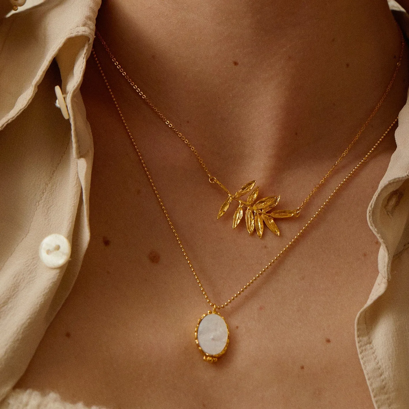 Elise Tsikis Despina collier perlé turquoise doré