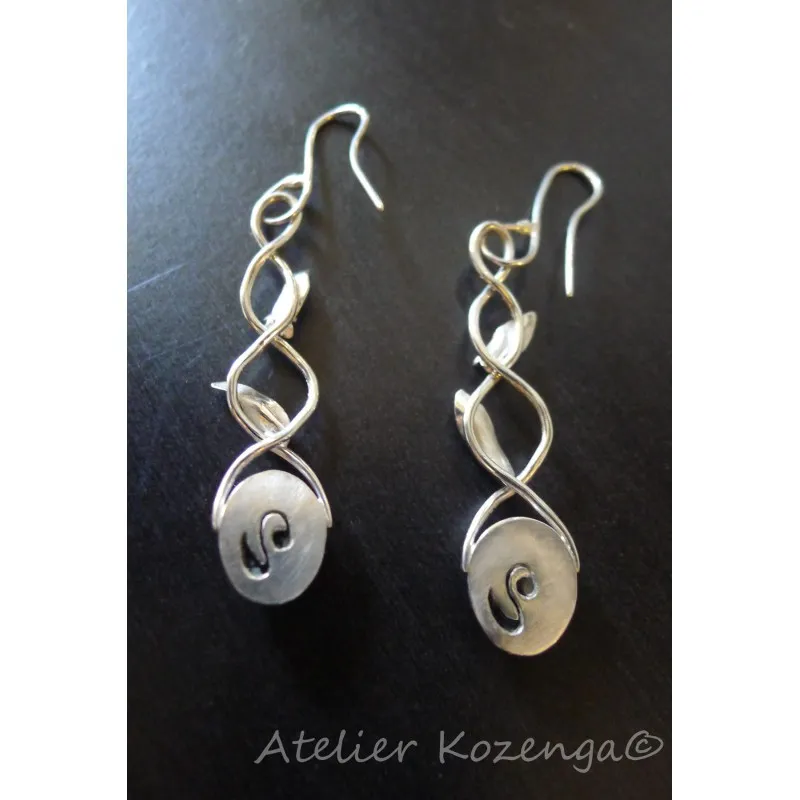 L'Atelier Kozenga Eleniel boucles d'oreilles argent obsidienne