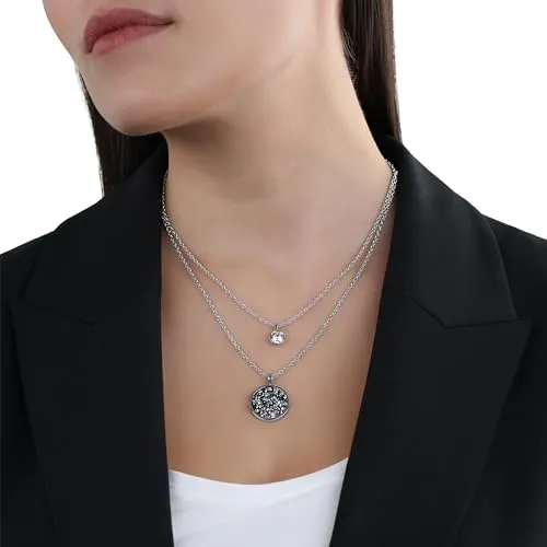 s.Oliver collier femme argent acier cristal