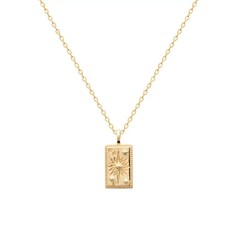 Oriana France pendentif médaillon étoile plaqué or doré