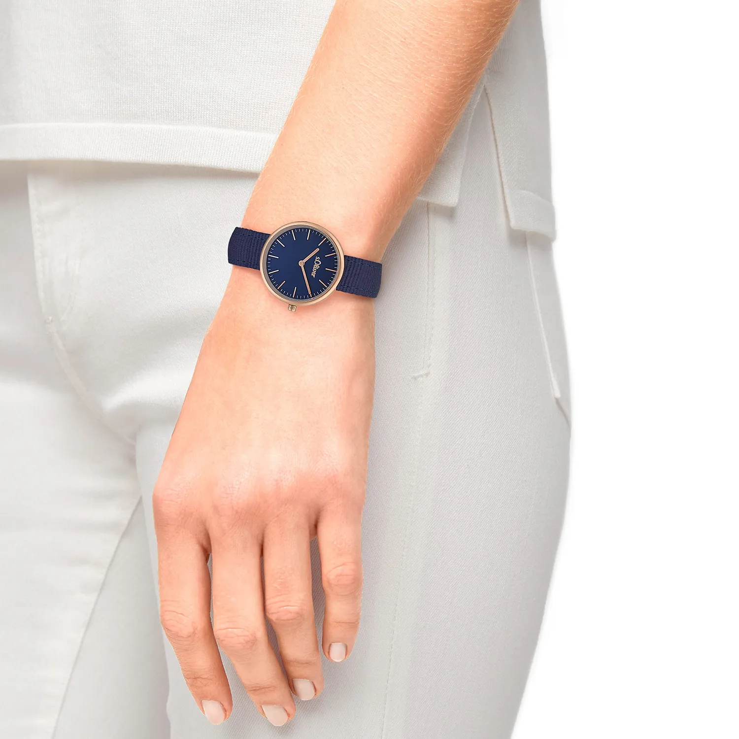 s.Oliver IP Silber Blau montre femme textile bleu