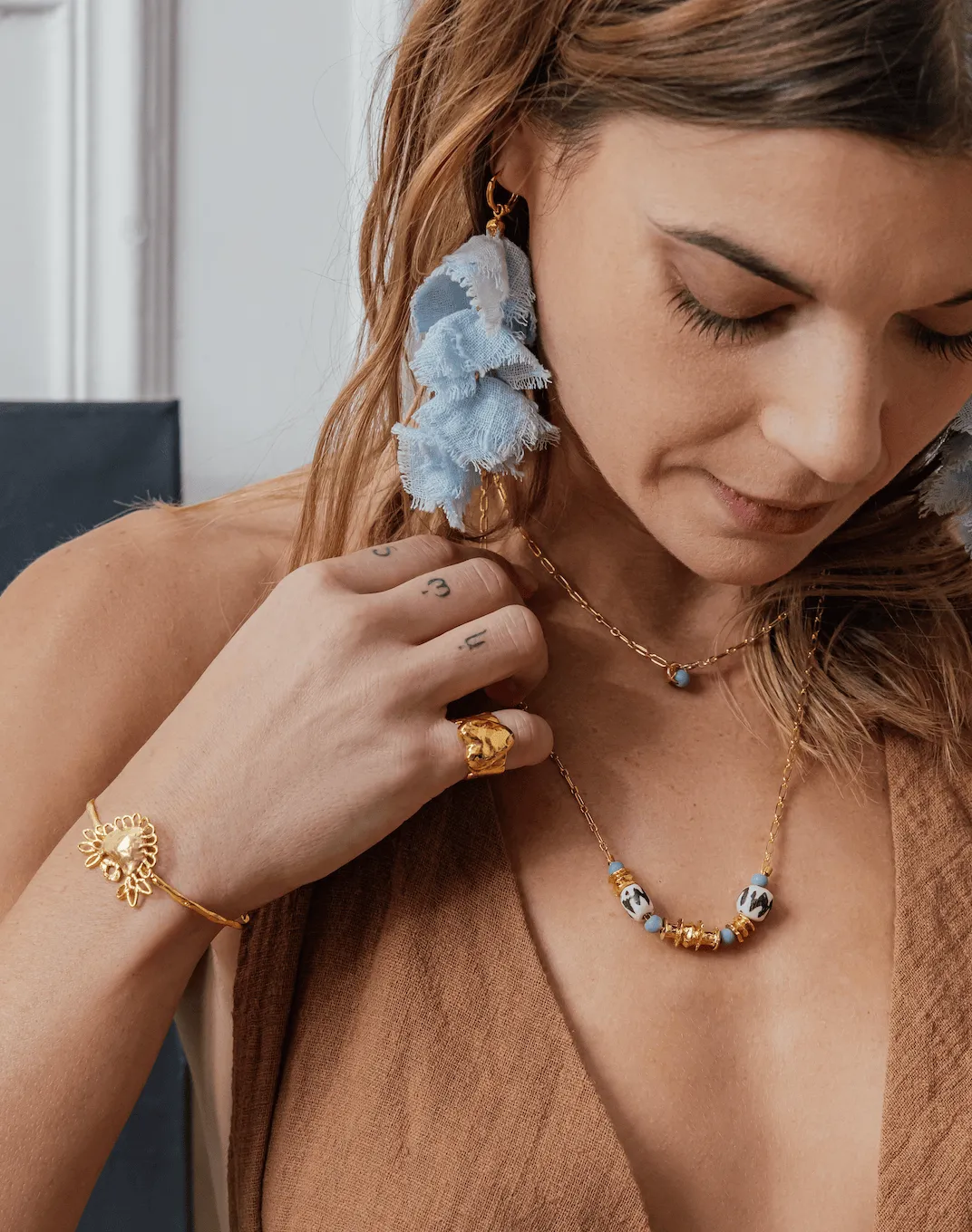 Elise Tsikis Diafani bracelet fantaisie doré