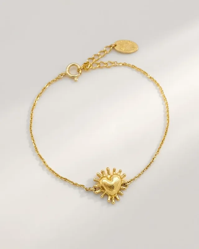 Elise Tsikis Uman bracelet coeur doré 14,5 cm