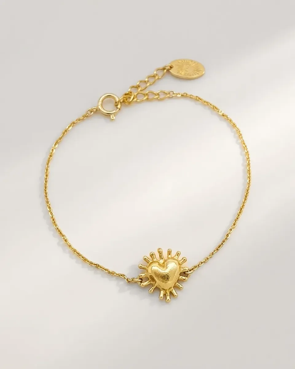 Elise Tsikis Uman bracelet coeur doré 14,5 cm