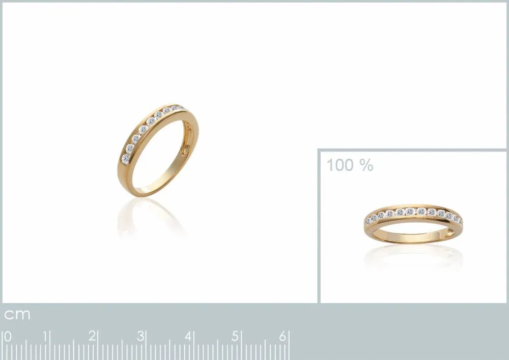 Oriana France alliance bague plaqué or zircons blancs