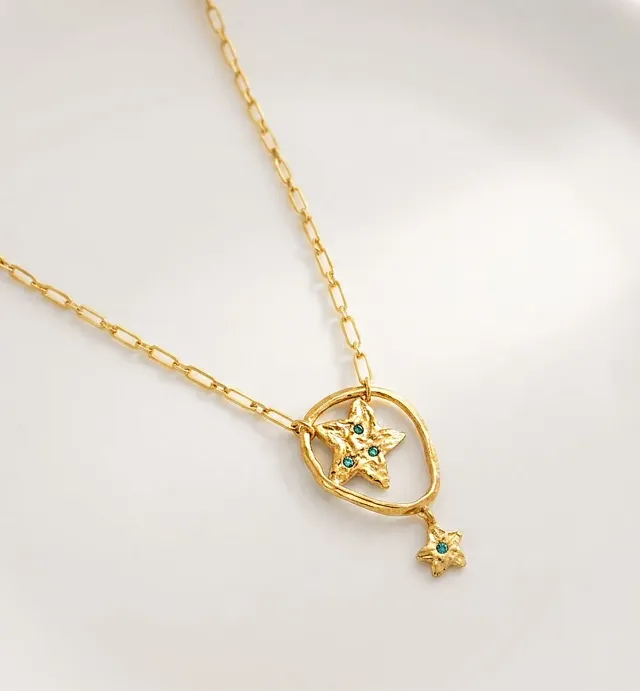 Elise Tsikis Sherman collier étoile doré 48 cm