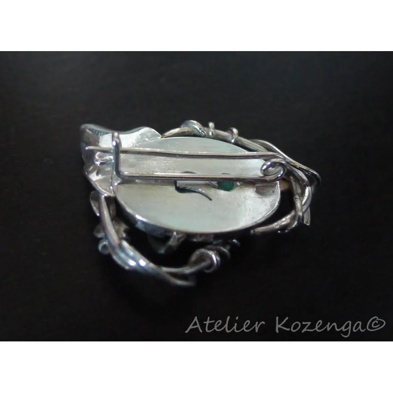 L'Atelier Kozenga Alawen broche argent malachite