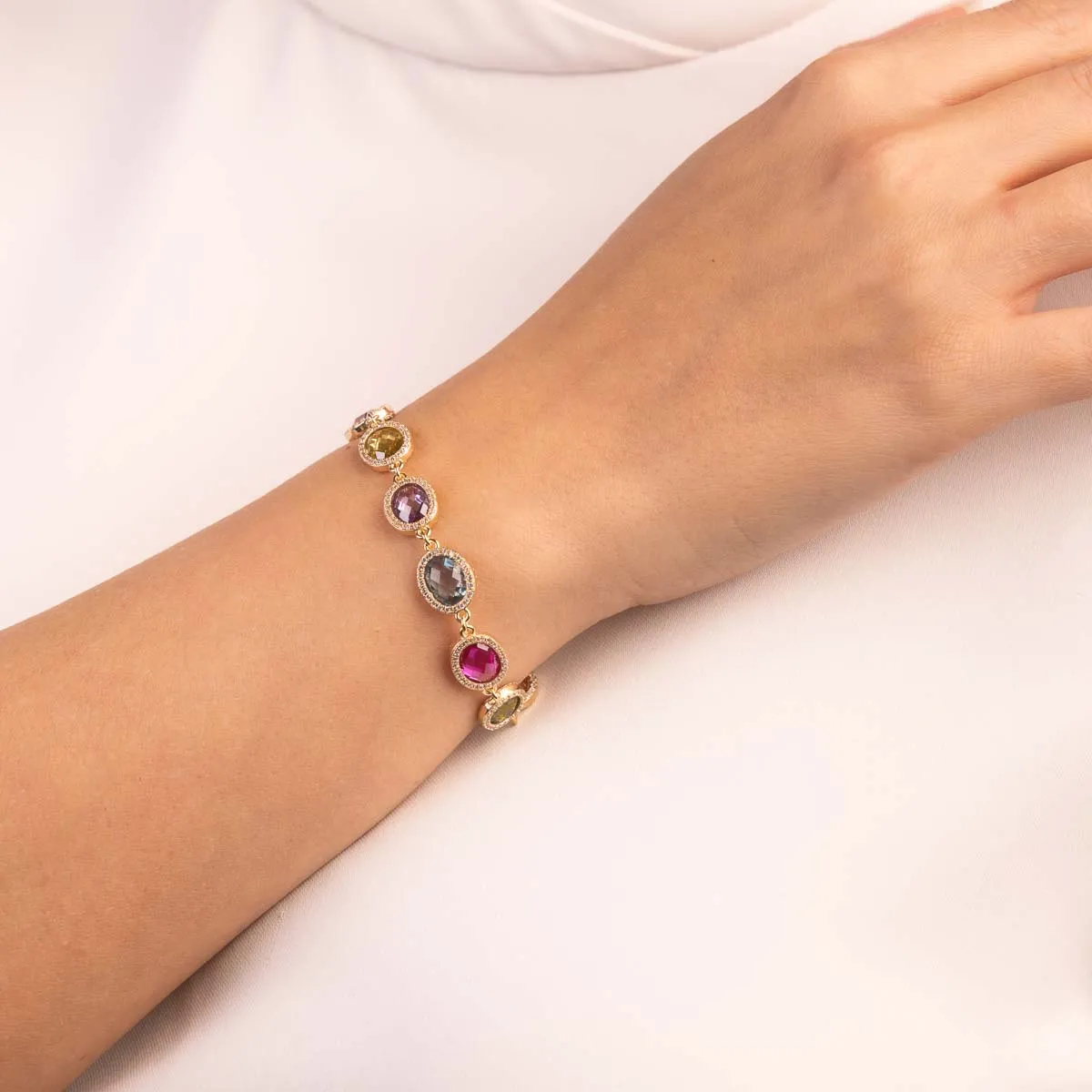 Ultima Edizione Micro pavé zircons ovales bracelet éclat