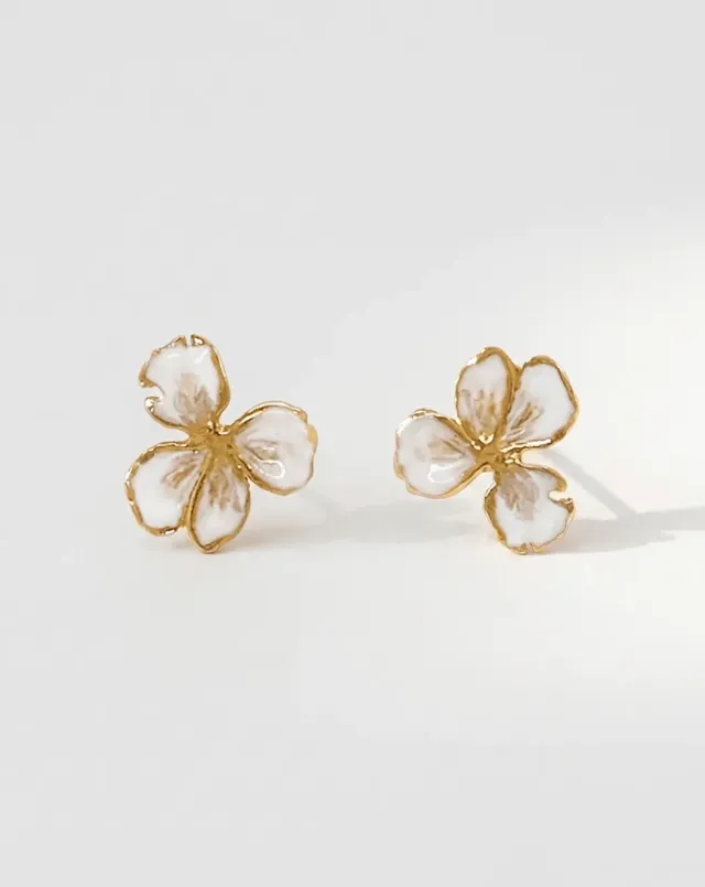 Elise Tsikis Nemesis Small boucles émaillées dorées