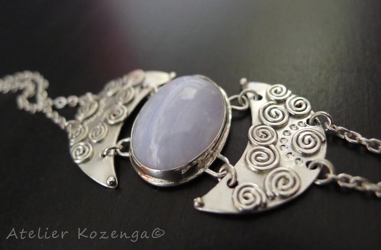L'Atelier Kozenga Indi bracelet argent calcédoine