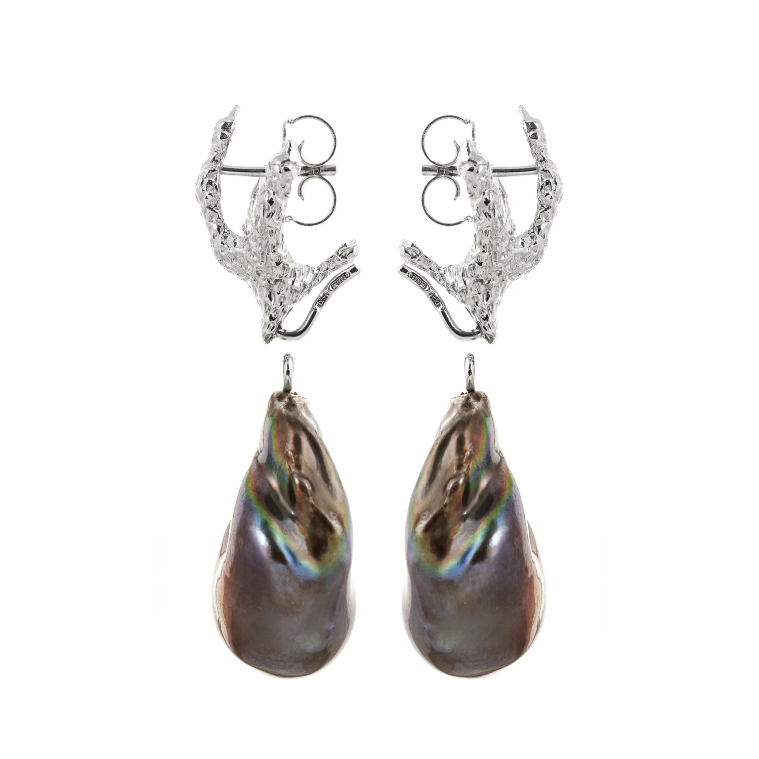 Lorella Tamberi Canal Artemis griffe boucles perle grise baroque