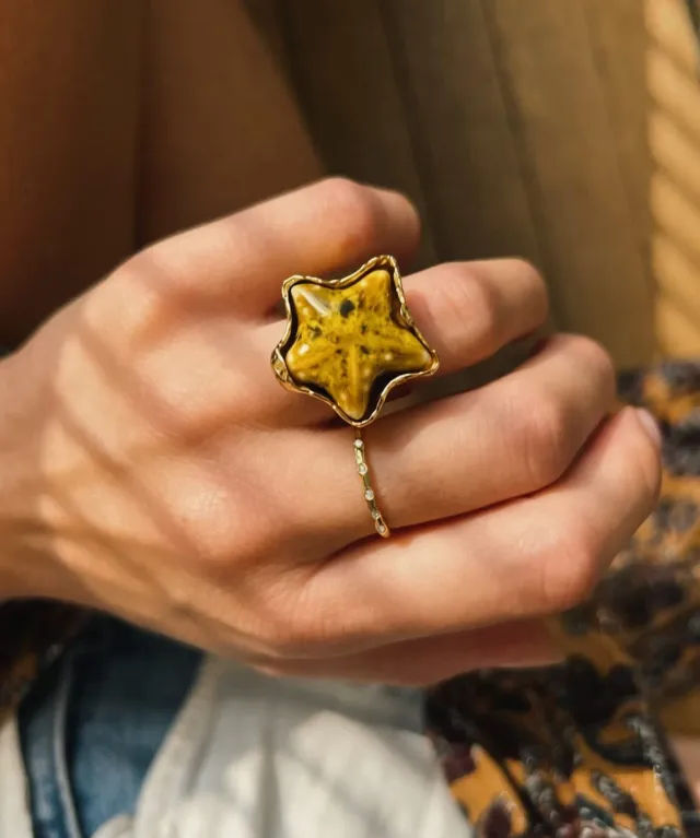 Elise Tsikis Vallarti bague étoile céramique ajustable