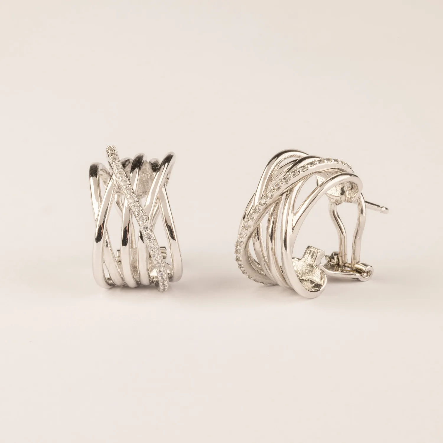 Ultima Edizione boucles d’oreilles demi-cercle zircons