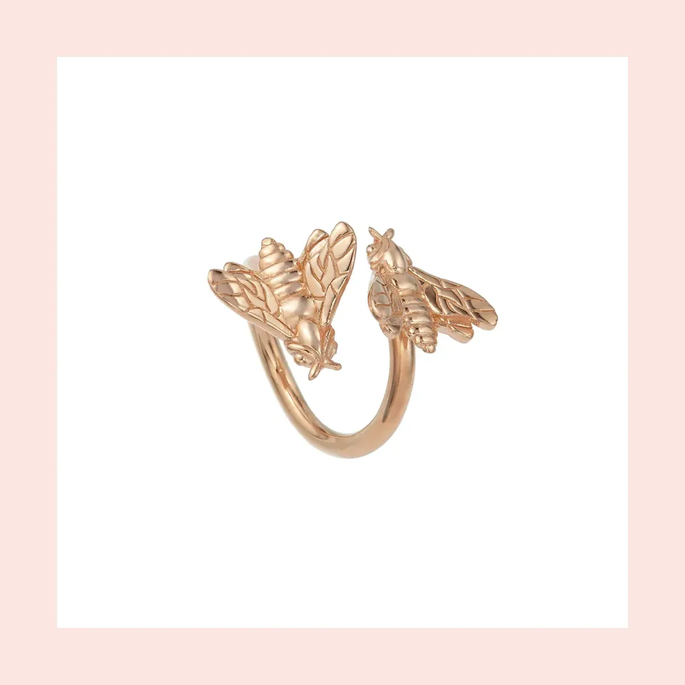 Lorella Tamberi Canal Bee Queen Two Bee bague contrarié rosé